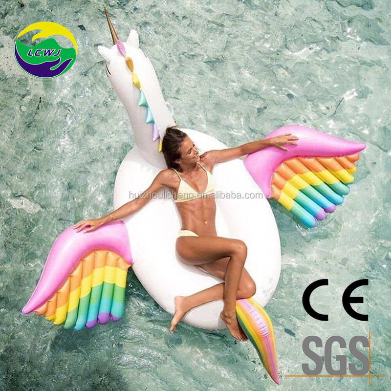 PVC-plastic zwembadfloat 250cm eenhoorn zwembadfloat paard