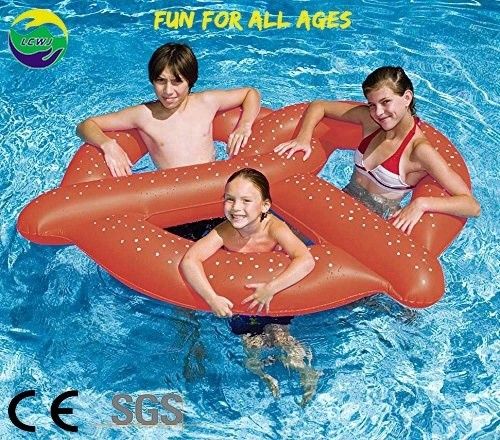 Grote brood water plezier PVC opblaasbare pretzel Float Ring zwembad Floats voor volwassenen