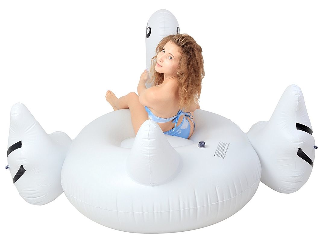 Groot opblaasbaar zwembad Float White Swan Floatie Toy 190 X 190 X 130CM