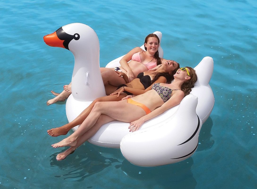 Groot opblaasbaar zwembad Float White Swan Floatie Toy 190 X 190 X 130CM