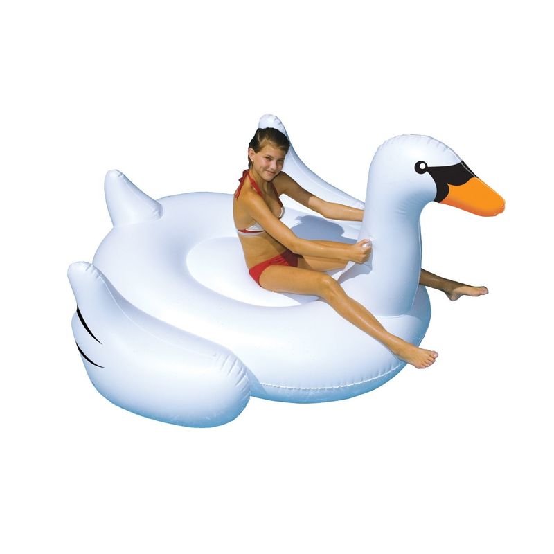Groot opblaasbaar zwembad Float White Swan Floatie Toy 190 X 190 X 130CM