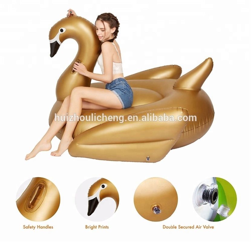Zwarte opblaasbare zwaan zwemring voor feesttijd Flamingo luxe zwembad zweven voor volwassenen