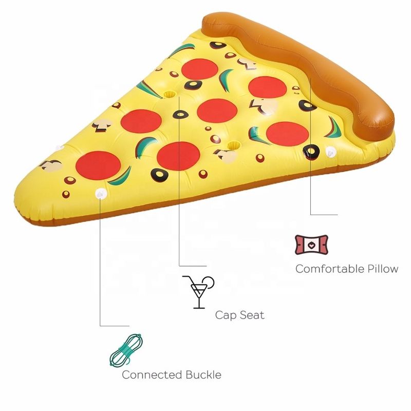 Buitenopblaasbaar zwembad Float 180 x 130 cm Zwem water blazen pizza slice voor houder