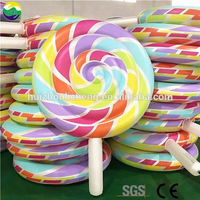 0.3mm Multicolor Groot zwembad Floats opblaasbare lollypop zwembad Float 220 x 150cm