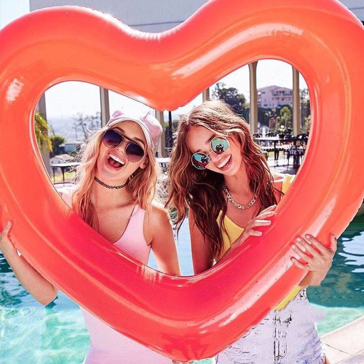Volwassenen zwembad Float Beach Rings opblaasbaar 115 X 115cm Roze hartvormig opblaasbaar zwembad