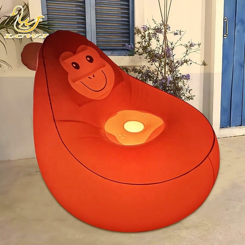 LC Chimpanzee Animal Design opblaasbare opvouwbare lounge opblaasbare bank stoel sofa met afstandsbediening licht