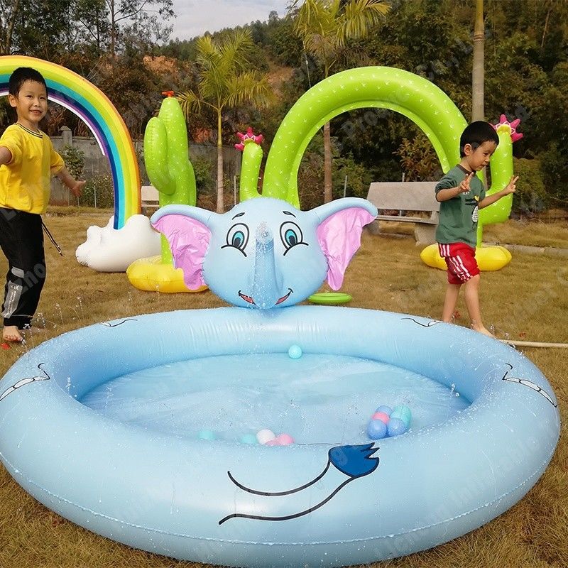 LC Animal Elephant Splash Ground Floor Pool Opblaasbaar Sproeibad Opblaasbaar zwembad met sproei