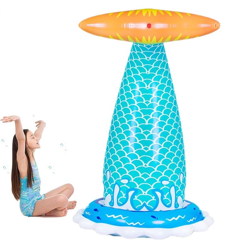 LC Grote opblaasbare zeemeermin staart sprinkler Premium dik Eco-vriendelijk PVC spuit water uit staart 6'