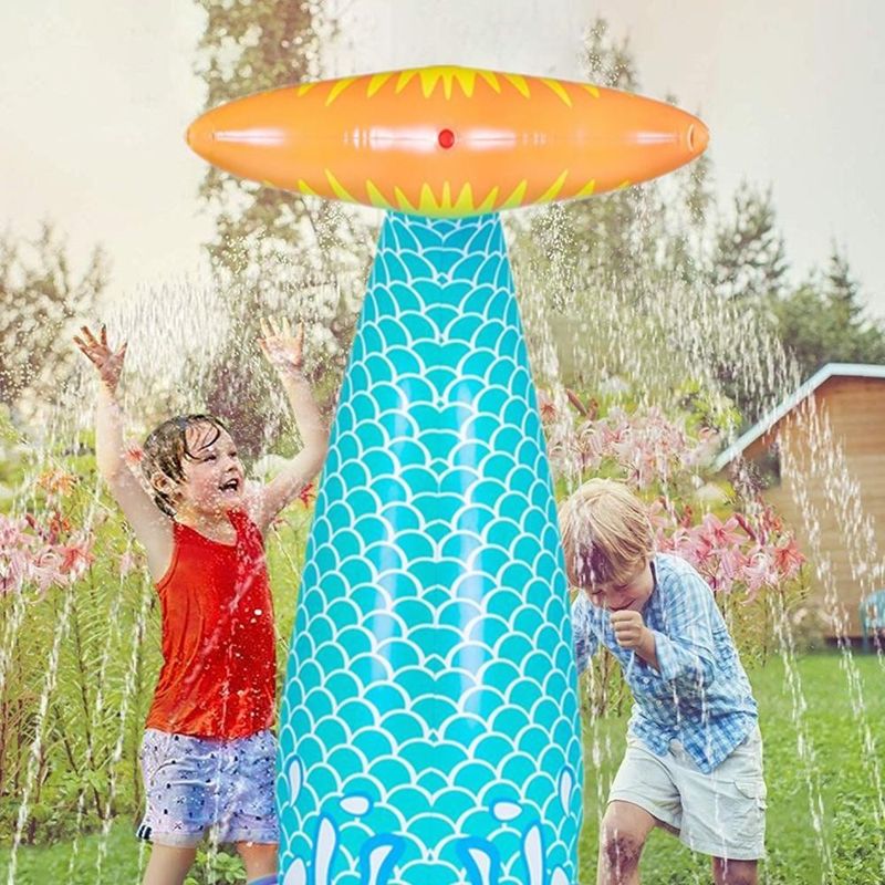 LC Grote opblaasbare zeemeermin staart sprinkler Premium dik Eco-vriendelijk PVC spuit water uit staart 6'