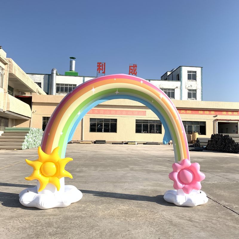 Opblaasbare gigantische strandbalsprinkler 6 voet water regenboog boog speelgoed voor baby's