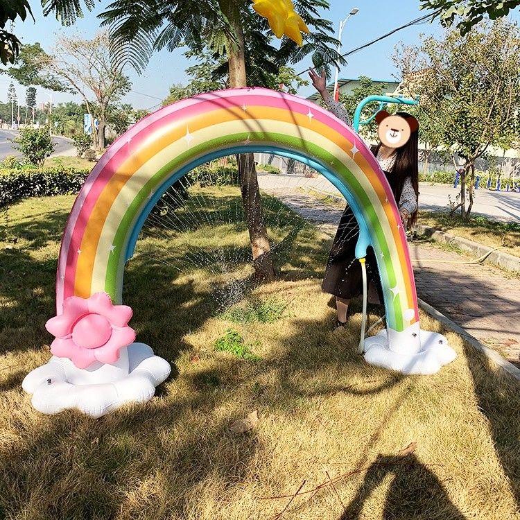 Opblaasbare gigantische strandbalsprinkler 6 voet water regenboog boog speelgoed voor baby's
