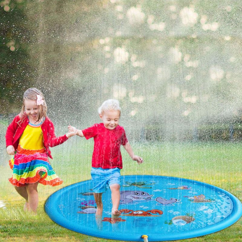 68in opblaasbare waterbesproeier speelgoed op maat waterbesproeier zwembad mat voor outdoor party