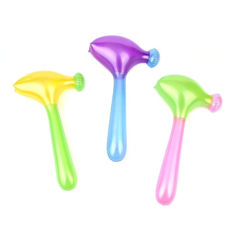 Regenboogkleur 0,5 kg Plastic opblaasbaar speelgoed 0,18 mm opblaasbaar hamer speelgoed