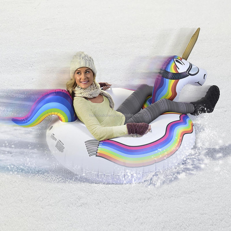 PVC winter opblaasbaar sneeuw speelgoed 190cm Air Unicorn sneeuw slee voor volwassenen