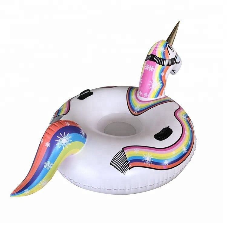 PVC winter opblaasbaar sneeuw speelgoed 190cm Air Unicorn sneeuw slee voor volwassenen