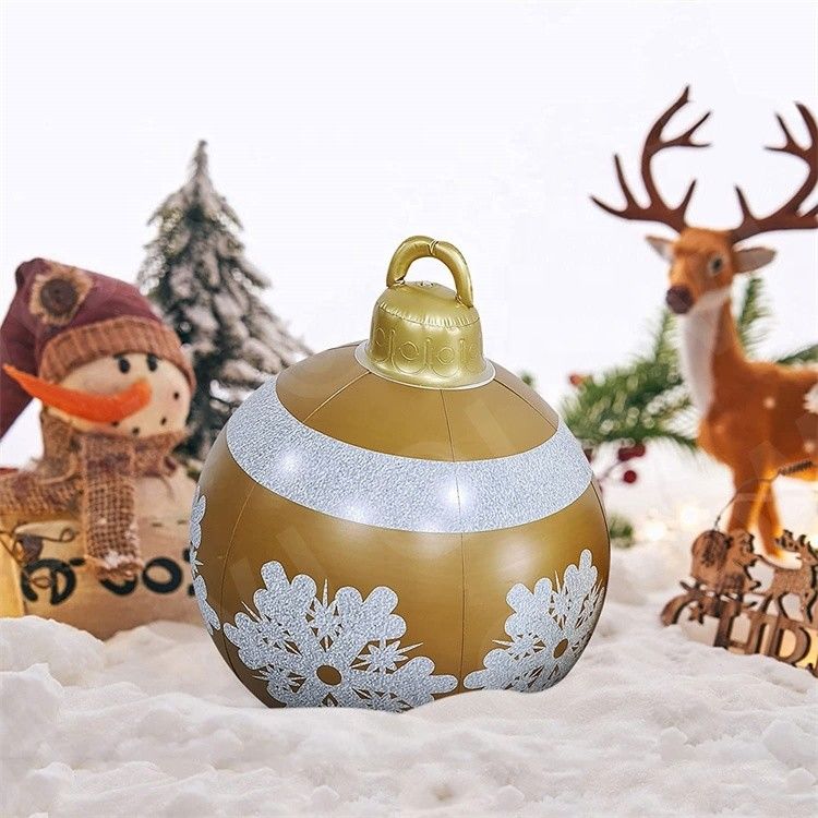 0.2mm Plastic Blow Up Sneeuw slee opblaasbare kerstbal ornament ballen 60cm