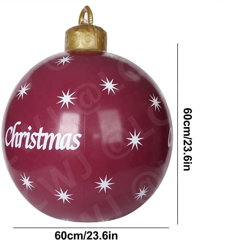 0.2mm Plastic Blow Up Sneeuw slee opblaasbare kerstbal ornament ballen 60cm