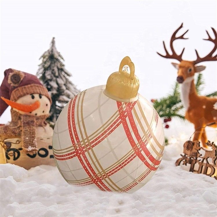 0.2mm Plastic Blow Up Sneeuw slee opblaasbare kerstbal ornament ballen 60cm