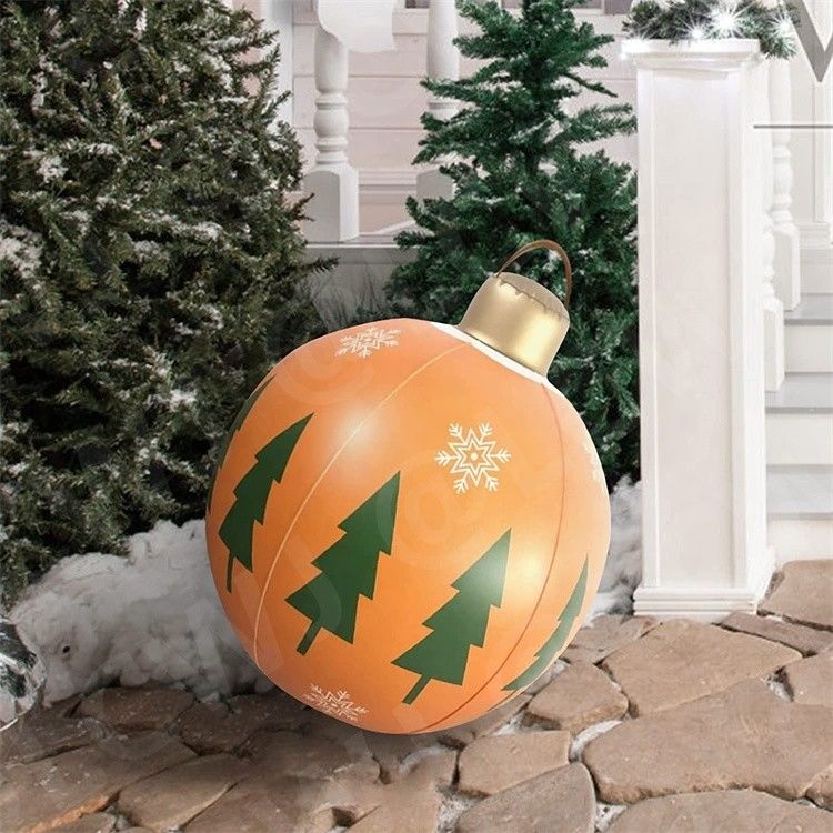 0.2mm Plastic Blow Up Sneeuw slee opblaasbare kerstbal ornament ballen 60cm