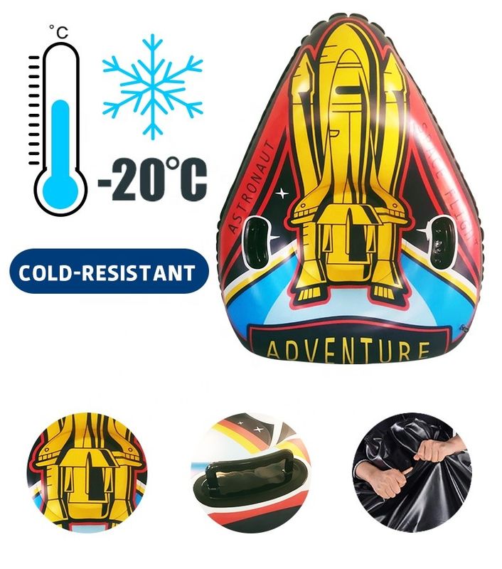 PVC opblaasbare sneeuwslee 300kgs Driehoekige raket slee sneeuw slee snowboard 120 x 90cm