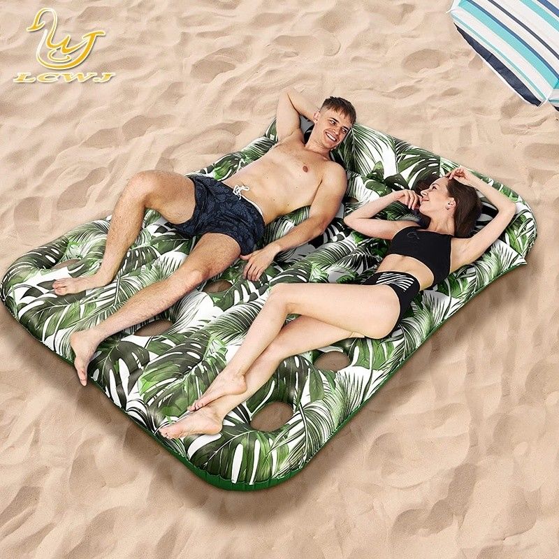 Lc Summer Beach Oversized Double Lounger Raft Zonnebaden zwembad Drijvers Waterpads zwembad opblaasbare voor volwassenen