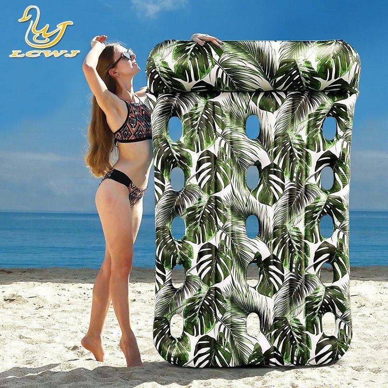 Lc Summer Beach Oversized Double Lounger Raft Zonnebaden zwembad Drijvers Waterpads zwembad opblaasbare voor volwassenen