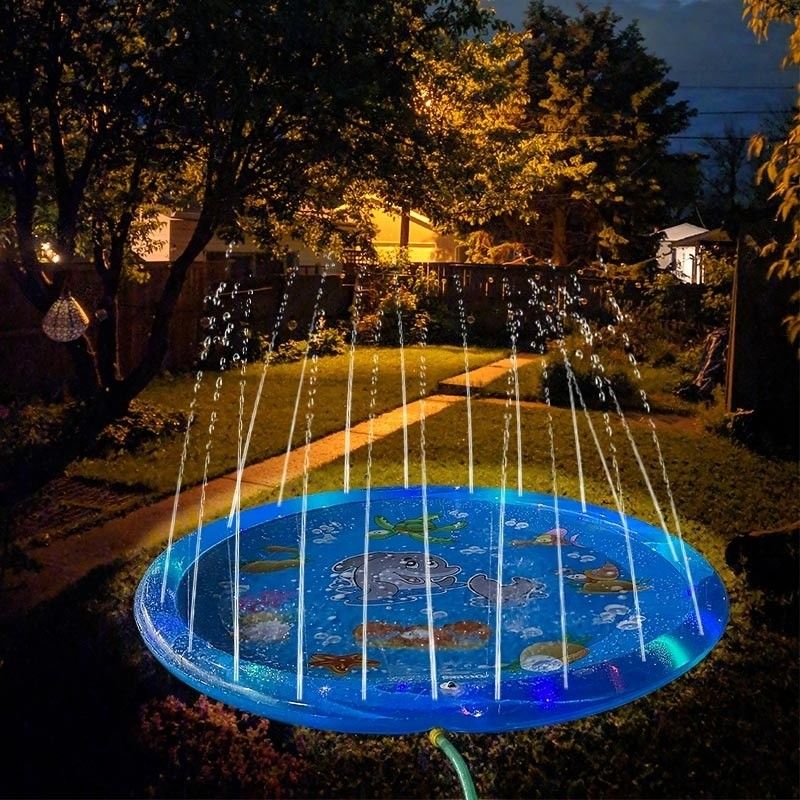 LC Upgraded Shinning Outdoor Sprinkler Pad Unisex Flash Splash Pad Met LED-licht