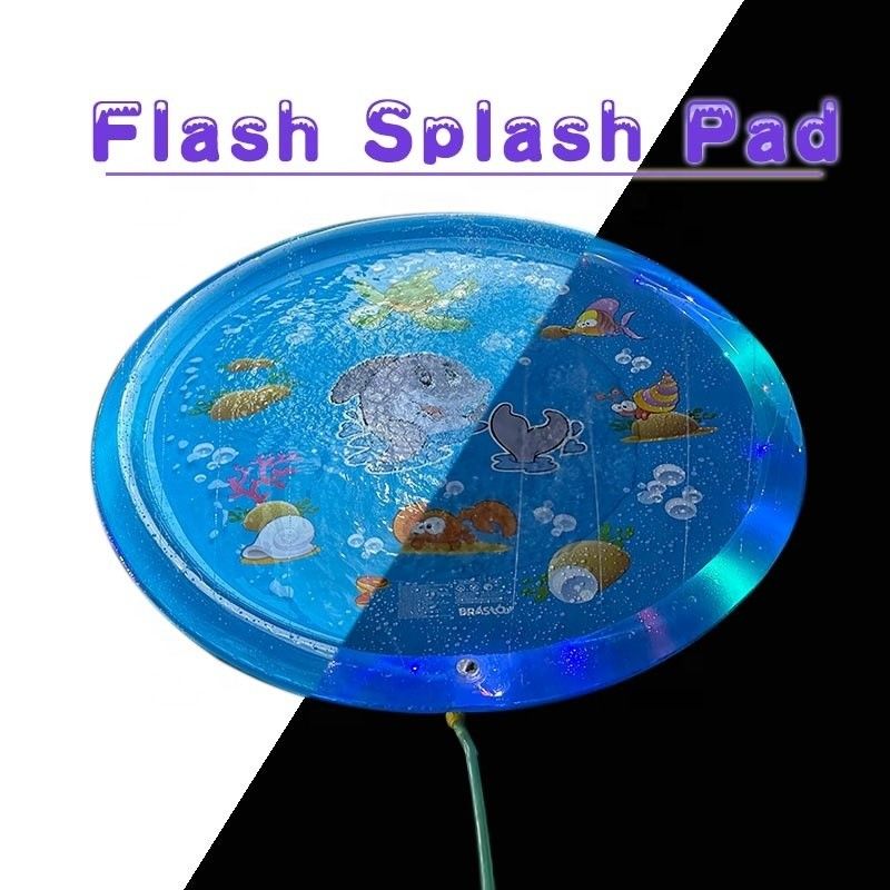 LC Upgraded Shinning Outdoor Sprinkler Pad Unisex Flash Splash Pad Met LED-licht