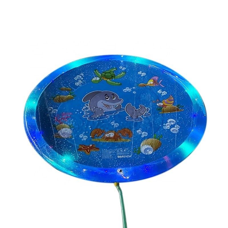 LC Upgraded Shinning Outdoor Sprinkler Pad Unisex Flash Splash Pad Met LED-licht