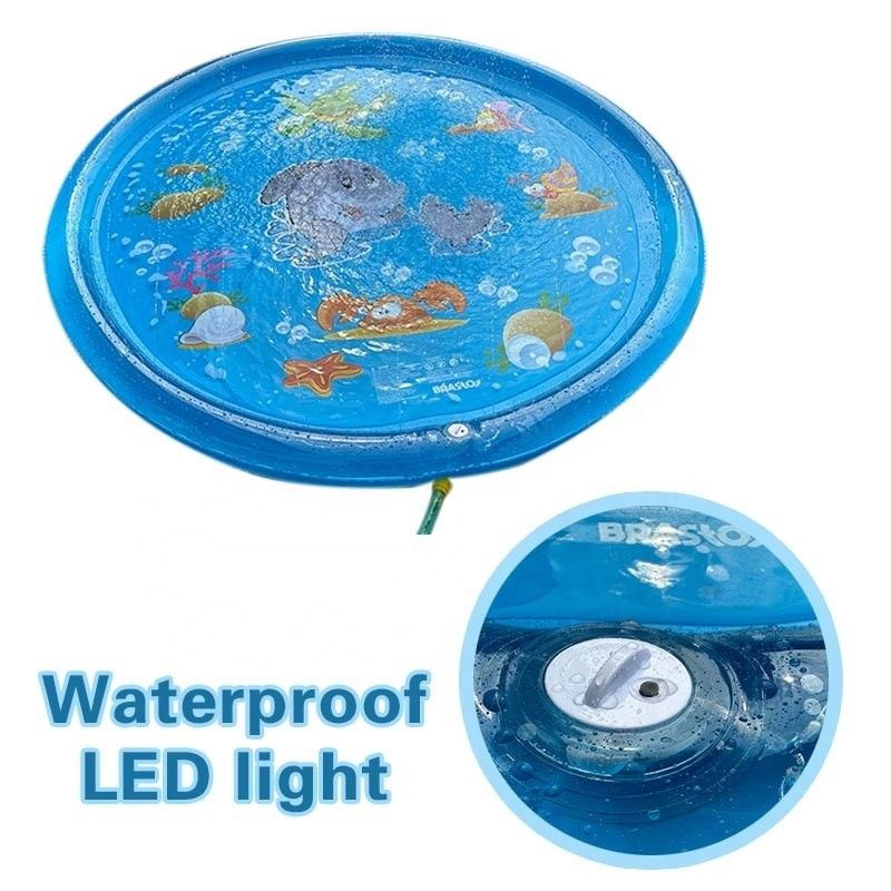 LC Upgraded Shinning Outdoor Sprinkler Pad Unisex Flash Splash Pad Met LED-licht