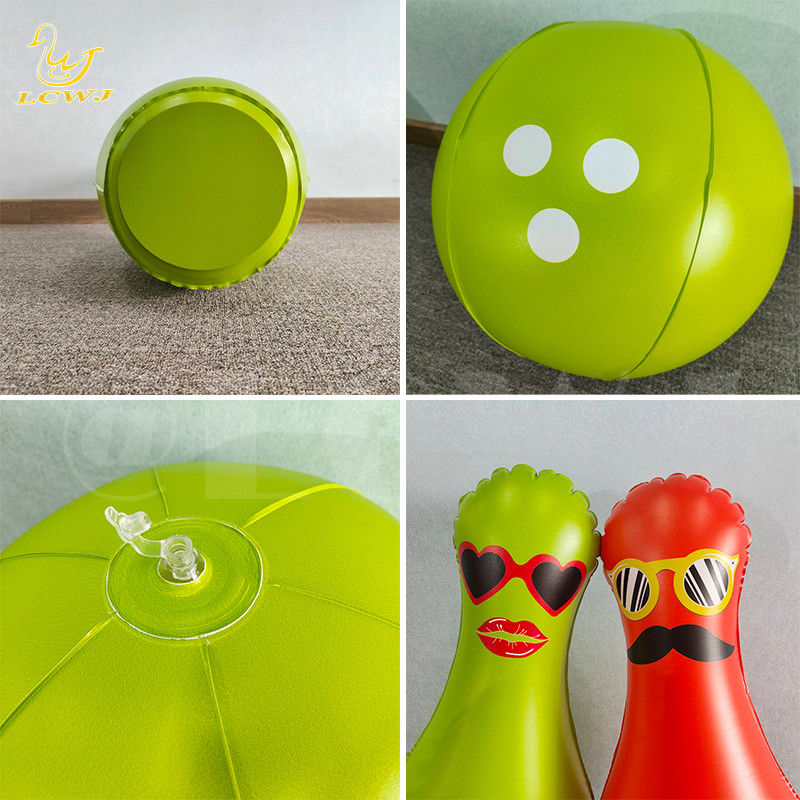 Unisex LC kleurrijke leuke grote tuin buitenspelletjes Jumbo bowlingbal en pinnen opblaasbare kids bowling set