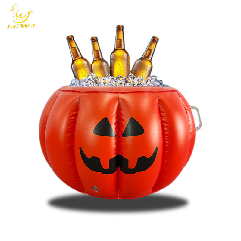 LC Halloween pompoen serveren buffet bar koeler voedsel container drank houder opblaasbare ijsbak voor zomer BBQ zwembad feest