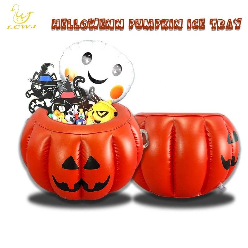 LC Halloween pompoen serveren buffet bar koeler voedsel container drank houder opblaasbare ijsbak voor zomer BBQ zwembad feest