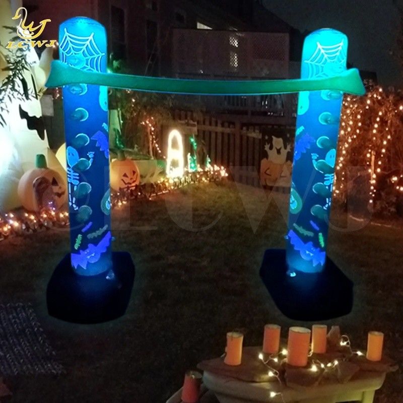 LC achtertuin games Indoor Holiday Fun Luminous Halloween Decor opblaasbaar Limbo spel met LED-licht voor volwassenen en familie