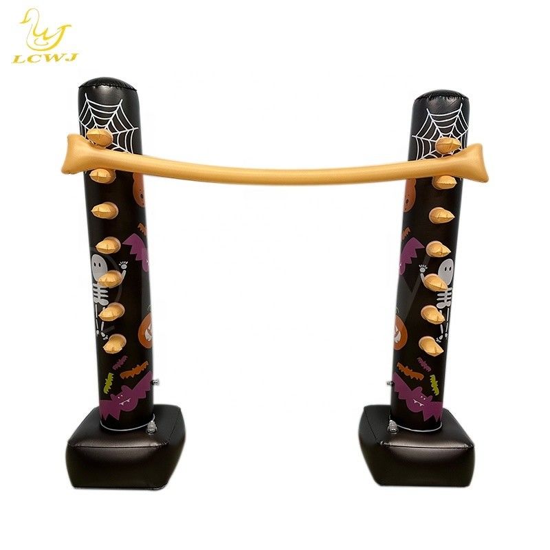 LC achtertuin games Indoor Holiday Fun Luminous Halloween Decor opblaasbaar Limbo spel met LED-licht voor volwassenen en familie