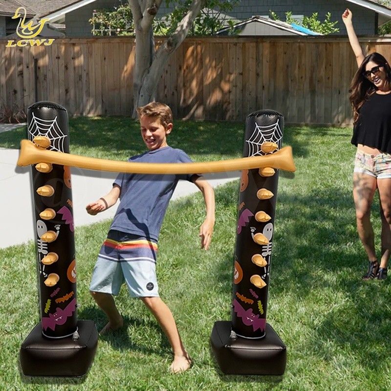 LC achtertuin games Indoor Holiday Fun Luminous Halloween Decor opblaasbaar Limbo spel met LED-licht voor volwassenen en familie