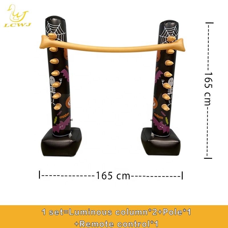 LC achtertuin games Indoor Holiday Fun Luminous Halloween Decor opblaasbaar Limbo spel met LED-licht voor volwassenen en familie